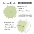 Hofdeco Premium Coastal Hampton Outdoor Performance Lumbar Pillow Cover Only, 12"x20" Water Repellent, UV and Fade Resistant for Backyard, Couch, Poolside, Grass Green Woven Solid - color: Grass Green Solid 12"x20"
