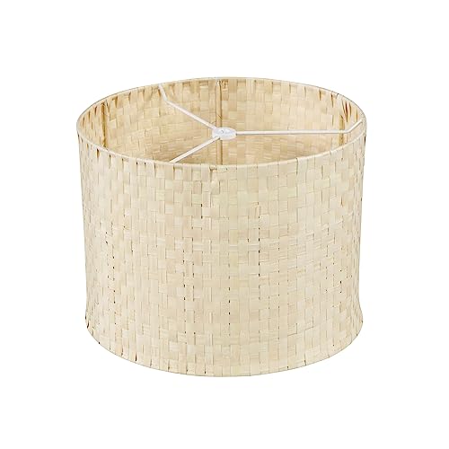 Aspen Creative 31603, Drum Spider Lamp Shade, Natural Palm Leaf, 12" Top x 12" Bottom x 9" Height - color: Palm Leaf
