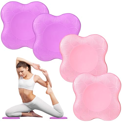 2 packs Yoga Knee Pad Mats Extra Thick for Knees Elbows Wrist Hands Head Foam Pilates Kneeling pad Yoga Knee Cushion Thick Exercise Pads for Knees Elbows Wrist Hands Head Foam Pilates Kneeling pad，Support Foam Pads for Women and Men - color: Pink Purple