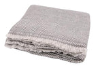 Cashmere Blanket – Hand Woven 100% Pure Wool Throw Blanket, 135 x 270 cm – Herringbone Pattern Cozy, and Soft Blanket for Bed, Sofa, or Couch - Made in Nepal - color: Grey