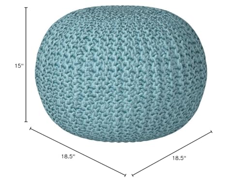 BIRDROCK HOME Round Pouf Ottoman Foot Rest - 18.5”x18.5”x15” Boho Compact Comfortable Soft Cotton Braided Foot Stool with Bean Bag Filling for Living Room, Bedroom, or Nursery (Sage Green) - color: Sage Green