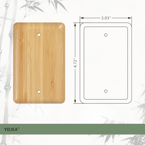 Bamboo Wood Blank Wall Plate Conceal Unused Ports, Decorative Cover - color: Bamboo, size: Blank Wall Plate