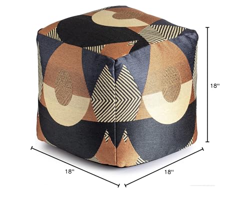 Anji Mountain Square Pouf, Martinique Orange, 18" x 18" x 18", Multicolor - color: Martinique Orange