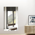 Ruomeng Full Length Wall Mirror Tiles - 12" x 10" x 8Pcs Frameless Full Body Mirror Tiles Wall Mounted Mirror for Home Gym Vanity Bedroom, Living Room - size: 12"x10"-8pcs