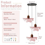 3-Light Pink Flower Glass Pendant Light, Mid-Century Modern Chandelier, Adjustable Hanging Ceiling Light Fixture for Dining Room, Kitchen Island, Bedroom, Living Room, Restaurant, Cafe - color: Pink, 3 Light