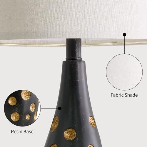 BOBOMOMO 26” Table Lamps Set of 2 for Living Room Bedroom, Modern Gold Accent Bedside Lamps with Linen Shade & Rotary Switch, Modern Farmhouse Nightstand Lamps for End Tables, Home Decor - size: 26"