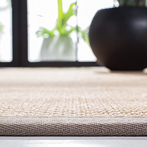 SAFAVIEH Area Rug 2x3 - Natural Fiber Collection - Maize & Grey, Sisal, Woven Design with Border (NF141G) - color: Maize/Grey, size: 2' x 3' (Rectangular)