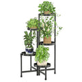 Simple Trending Plant Stand Indoor Outdoor, 5-Tiers Metal Corner Shelf, Tall Display Rack with 5 Rotating Trays, Heavy Duty Flower Holders for Patio Garden Balcony Living Room Bedroom, Black