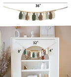 Tassel Garland - Boho Tassel Garland with Wood Beads - Wall Decor for Dorm, Girls Room and Nursery Room - Olive Green (36 inch) - size: 36 inch