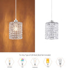 TISLYCO Modern Crystal Pendant Light Fixtures Set of 2, Ceiling Hanging Crystal Chandelier Over Kitchen Island Sink Lighting,Chrome Pendant Lighting For Dining Room, Bathroom, Hallway, EntryWay,Closet - color: 5.9"x5.5"-2*Silver pendant light
