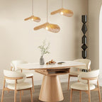 Rattan Hanging Lamp Boho Pendant Light Fixture Modern Style Hanging Light Bohia Natural Bamboo Handmade Hanging Lighting Set of 3 - size: 14"+19.7"+23.6"-3pcs