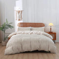 Duvet Cover, 3PCS Boho Duvet Cover Set, Geometric Pattern Tufted Bohemian Comforter Cover Jacquard Knit Textured Bedding Set with Zipper Closure (Light Kahki, Twin) - color: Light Kahki, size: Twin