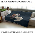 Pure Country Weavers English Foxhound Dog Woven Blanket Blue by Robert May - Gift Cotton Tapestry Throw - Made in The USA - 72" x 54" - color: Blue, size: 72" x 54"