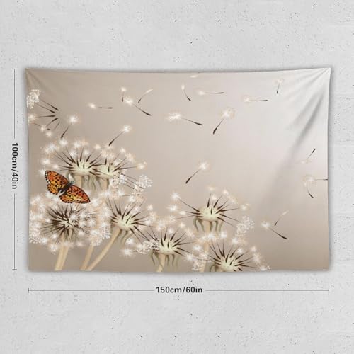 Kurtect Nature Tapestry,Floral Dandelion Flying Butterfly Flower Plant Theme Print Tapestries for Living Room Party Beach Picnic Blankets Tablecloths Wall Decor, 40x60 in - color: Flower-6, size: 60"L x 40"W