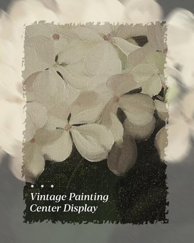 HUARCEY Gold Framed Vintage Wall Art for Living Room, Flowers Painting Canvas Prints Shelf Decor for Kitchen, Aesthetic Bedroom Wall Art, Christmas Gifts for Friends or Family (White Hydrangea 8"x10") - color: White Hydrangea, size: 10"L x 8"W