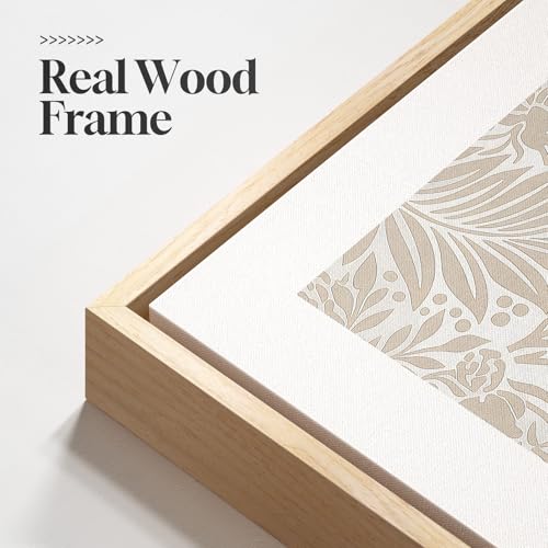 Framed Large William Morris Canvas Wall Art Set of 3, Vintage Neutral Botanical Floral Prints, Nature Artwork for Living Room, Bedroom, Hallway or Office Decor, 16x24 Inch - color: Vintage, size: 16"W x 24" H x 3Pcs