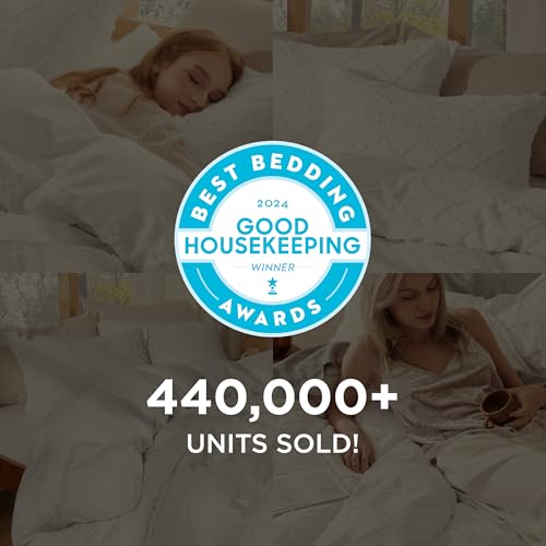 Bedsure Boho Cal King Duvet Cover - White Breathable & Soft Boho Bedding, Machine Washable Comforter Cover for All Seasons, Includes 1 Duvet Cover 104"x98" with 2 Pillow Shams & Zipper Closure - color: 01 - White (No Comforter), size: Cal King (104" X 98"