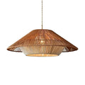 LIGHTLAND 19.7 Inch Bohemian Rattan Pendant Light, Twine Woven Chandelier, Wabi-sabi Style Handwoven Chandelier for Dining Room, Kitchen Island, Living Room - color: 19.7 Inch