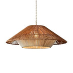 LIGHTLAND 19.7 Inch Bohemian Rattan Pendant Light, Twine Woven Chandelier, Wabi-sabi Style Handwoven Chandelier for Dining Room, Kitchen Island, Living Room - color: 19.7 Inch