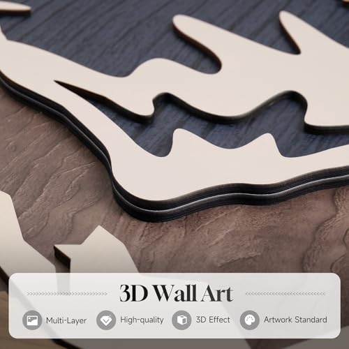 Framed Wood 3D Mountain Textured Wall Art for Living Room, Set of 3 Farmhouse Modern Wood Artwork for Walls, Large Mountain Forest Landscape Wall Art Decor for Home Office Bedroom Hallway, 20x30 Inch - color: Neutral Blue White, size: 20" W x 30" H x 3Pcs