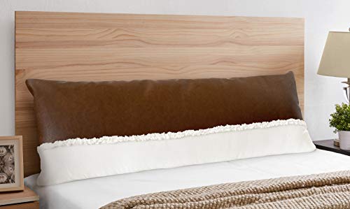 Boho Faux Leather Brown Cream Beige Ivory Tufted Fringe Bohemian Farmhouse Accent Decorative Couch Long Lumbar Throw Zipper Body Pillow Cover Case 54x20 Off White Modern Bedroom Living Room Decor Dorm - color: Ivory Faux Leather