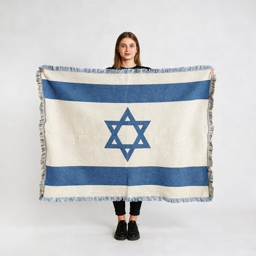 Pure Country Weavers Israel Flag Blanket - Gift Tapestry Throw Woven from Cotton - Made in The USA (69x48) - color: Israel Flag