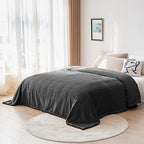 DISSA Fleece Blanket Twin Size – 60x80, Dark Grey – Soft, Plush, Fluffy, Fuzzy, Warm, Cozy – Perfect Throw for Couch, Bed, Sofa - with Pompom Fringe - Flannel Blanket Throw Blanket - color: Dark Grey, size: 60x80"