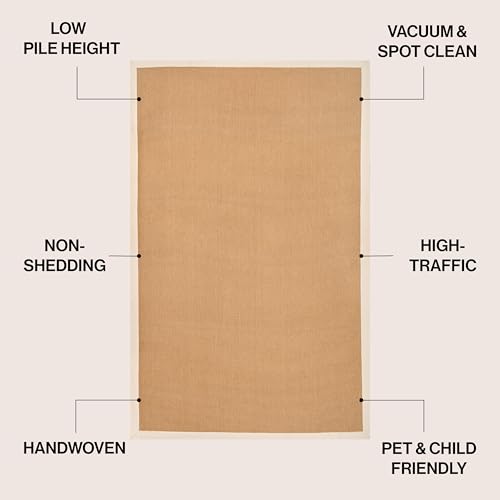 JONATHAN Y Border Jute Indoor Area Rug Natural/Beige 8X10 ft, Camden Farmhouse Cottage for Living Room, Bedroom, Kitchen, Office, Easy-Cleaning, High Traffic, Pet-Friendly, Non-Shedding KTN100A-8 - color: Natural/Beige, size: 7'8" x 10' (Rectangular)