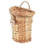 Hiceeden Wicker Hanging Wall Basket, Woven Front Door Flower Basket, Flat Hanging Storage Basket Wall Decor for Home, Garden, Pantry, Farmhouse - style: Country Rustic