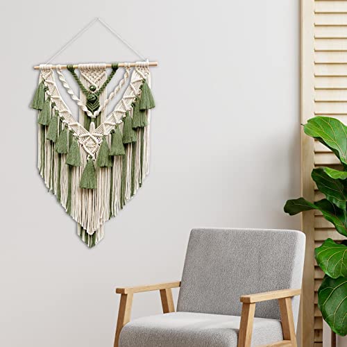 Bohemian Fringe Tassels Tapestry Wall Hanging Ornament Wedding Background Home Elegant Decoration Creative Gifts (Green) - color: Green
