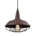 DAYCENT Barn Style Pendant Light Farmhouse Caged Pendant Lighting Industrial Metal Wire Hanging Pendant Light Barn Pendant Light Fixtures for Kitchen Island Hallway Foyer, Rust Finish - color: Hard-wired
