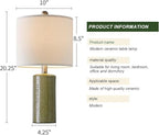 G-SAFAVA 20.25" Small Table Lamps Set of 2 Modern Ceramic Lamps for Living Room Farmhouse Bedside Lamps Boho Lamps for Night Stands Green Bedroom Lamps Side Table Lamps End Table Lamps - color: Green