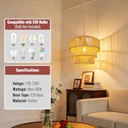 Hanging Light Ceiling Lamp Pendant Lights Rattan Hanging Lamp with Plug in Cord for Living Room Bedroom Kitchen Indoor Hanging Lamp Plug in Woven Lampshade - size: 12.5 Inch-Lantern Shade