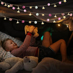 9.85Ft Fairy Lights 20 Cute Pink Pompoms 20 LEDs Cherry Blossom String Garland Battey Operated with Timer Flower Lights for Bedroom Kids Room Party Birthday Wedding Valentines Decoration - style: Pink-Cherry Blossom