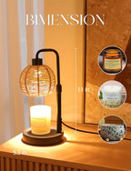 Candle Warmer Lamp with Timer Dimmable, Natural Weaving Boho Electric Candle Lamp, Wax Warmer Lamp for Mothers Day Gifts for Mom, House Warming Gifts New Home Decor