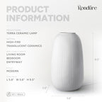 RONDURE 9.5" Modern Ceramic Table Lamp, Fully Dimmable Bedside Lamp for Bedroom Living Room Nightstand, White Translucent Ceramic Shade, Warm Ambient Decorative Corded Lighting, Bulb Included - style: Terra