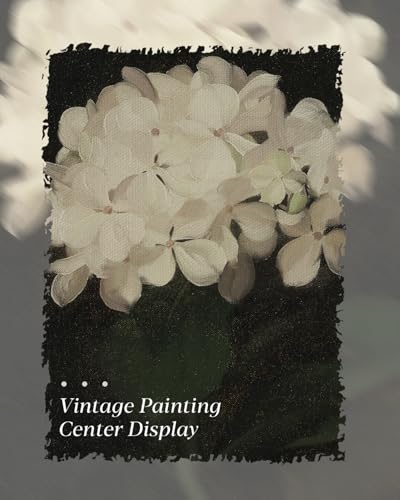 HUARCEY Gold Framed Vintage Wall Art for Living Room, Flowers Painting Canvas Prints Shelf Decor for Kitchen, Aesthetic Bedroom Wall Art, Christmas Gifts for Friends Family (White Hydrangea 16"x24") - color: White Hydrangea, size: 24"L x 16"W