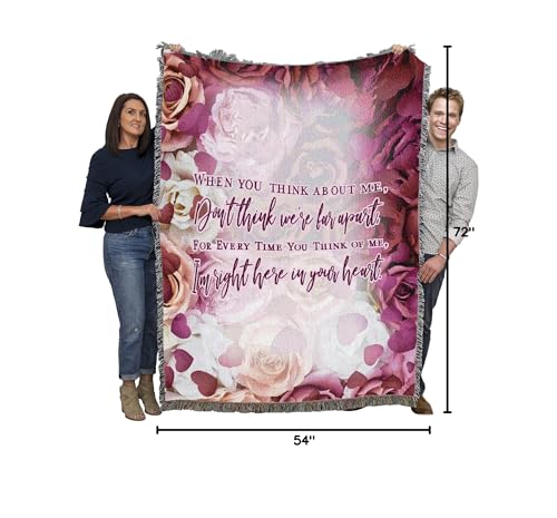 Pure Country Weavers When You Think About Me Don't Think We're Far Apart Blanket - Sympathy Bereavement Gift Tapestry Throw Woven from Cotton - Made in the USA (72x54) - color: Think About Me, size: 72" x 54"