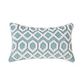 vctops Boho Tufted Geometric Throw Pillow Covers Decorative Small Lumbar Textured Cushion Cases Pillowcase for Bed Sofa Couch Chair Car Home Decor (Blue and White Hexagon, 12"x20")