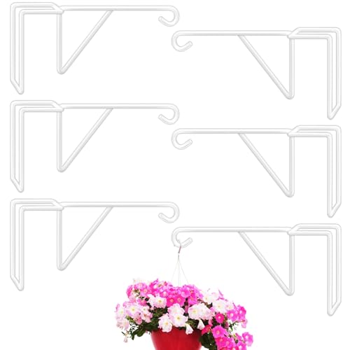 6 Pack Vinyl Fence Hooks, Heavy Duty Durable White Fence Plant Hangers for Outdoor, Over The Fence Hooks, Patio Hooks for Hanging Plants, Flower Baskets, Bird feeders, Lights, Pool Equipment - color: White