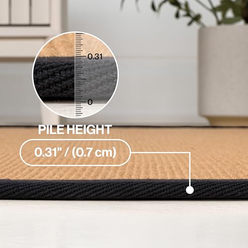 JONATHAN Y Border Jute Indoor Area Rug Natural/Black 3X5 ft, Camden Farmhouse Cottage for Living Room, Bedroom, Kitchen, Office, Easy-Cleaning, High Traffic, Pet-Friendly, Non-Shedding KTN100F-3 - color: Natural/Black, size: 3' x 5' (Rectangular)