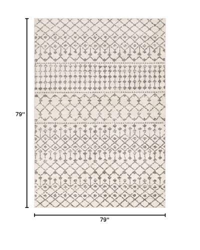 Livabliss Elsie Global Bohemian Area Rug,6'7" Square,Khaki/Gray - color: Khaki / Gray, size: 6'7" x 6'7" (Square)
