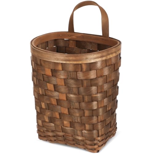 BESTOYARD Woven Wall Storage Basket 10.23"" x 6.69"" x 5.31"" – Space-Saving Vertical Hanging Organizer for Kitchen Fruits, Vegetables & Flowers – Farmhouse Decor for Indoor Walls, Doors & Patios