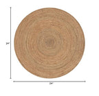 Handmade Boho Charm Farmhouse Jute Area Rug - 2' Round, Natural - color: Natural