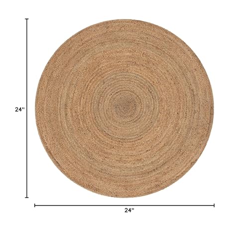 Handmade Boho Charm Farmhouse Jute Area Rug - 2' Round, Natural - color: Natural