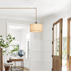 2 Packs Plug in Pendant Lights Fabric Hanging Lamp Kit with Dimmable Switch 15 Ft Long Hemp Rope Farmhouse Pndant Light Cord Lighting Fixture DIY Hanging Light - size: 2 Light Fabric