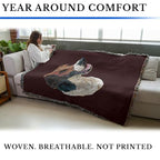 Pure Country Weavers English Foxhound Dog Woven Blanket Red by Robert May - Gift Cotton Tapestry Throw - Made in The USA - 72" x 54" - color: Red, size: 72" x 54"