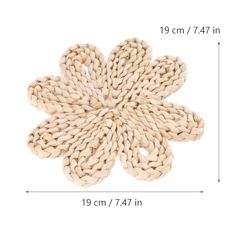 STOBAZA Woven Flower Wall Decor Boho Wall Basket Flower Shape Seagrass Woven Hanging Art for Farmhouse Bedroom Living Room Decoration