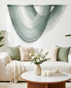 Tempospark Large Macrame Wall Hanging, 59x39 Inch Boho Wall Hanging, Macrame Wall Art Hand-dyed Ombre Design for Bedroom Living Room Apartments Entryways, or Above Bed - color: Sage Green