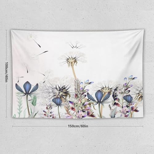 Kurtect Nature Dandelion Tapestry,Spring Plants Colorful Floral Botanical Theme Print Tapestries for Living Room Party Beach Picnic Blankets Tablecloths Wall Decor, 40x60 in - color: Flower-3, size: 60"L x 40"W